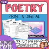 Poetry Unit - 21 Patterns that are perfect for writing poems - Digital or Print