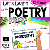 Poetry Writing Unit - Activities, Templates, Anchor Chart Posters Types of Poems