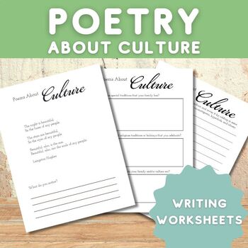 Preview of Poetry Writing Unit Focusing on Writing About Culture