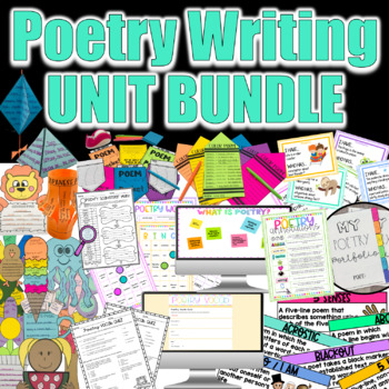 Preview of Poetry Writing Unit MEGA BUNDLE l Activities Crafts Portfolio and more!