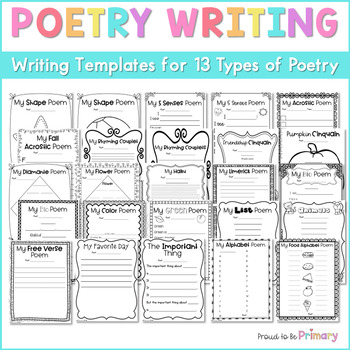 Poetry Writing Unit - Poem Notebook, Posters, Writing Activities ...