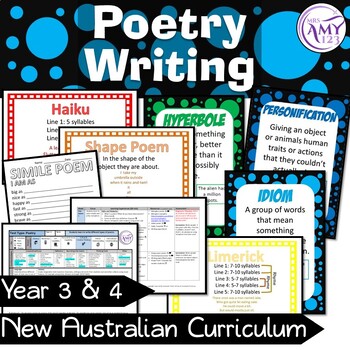 Preview of Poetry Writing Unit -Year 3 & 4- Aligned with ACARA