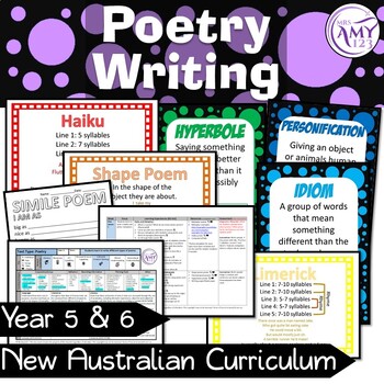 Preview of Poetry Writing Unit -Year 5 & 6- Aligned with ACARA