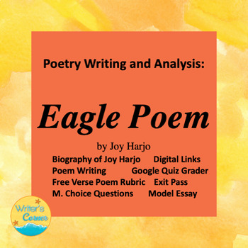 Preview of Poetry Writing - Eagle Poem Joy Harjo - Test Analysis - Essay - Google Form Quiz