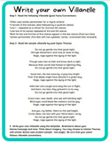 Poetry - Writing a Villanelle - Celebrate National Poetry Month!