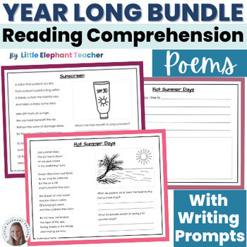 Preview of Poetry Year Long Fluency Poems and Reading Comprehension with Questions, Writing