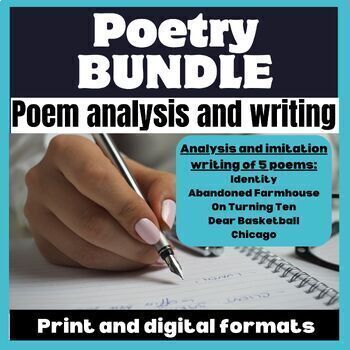 Preview of Poetry Unit-  analysis and poetry writing BUNDLE, Middle School