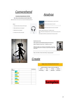 Hip Hop Comprehension Unit - 40 clean rap songs. 40 question sets.