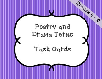 Preview of Poetry and Drama Literary Terms - Task Cards