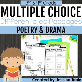 Preview of Poetry and Drama Multiple Choice Passages - 3rd & 4th Grade - RL.3.5, RL.4.5