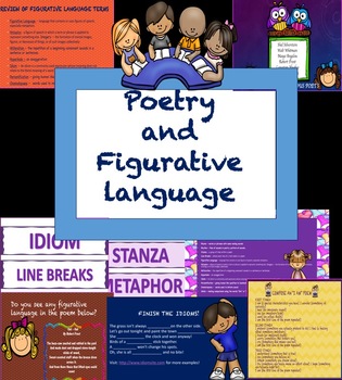 Poetry and Figurative Language Interactive Powerpoint by VICTORIA C