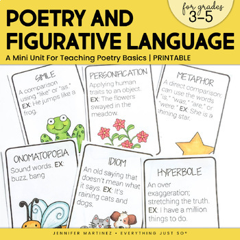 Preview of Elements of Poetry - Figurative Language Mini Lessons & Activities Poetry Month