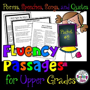 Preview of Reading Fluency Passages for Upper Grades Packet #2