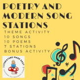 Poetry and Modern Song Stations - Theme Activity (10 songs