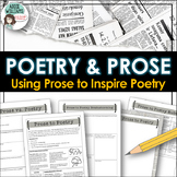 Poetry Writing Activity - Comparing Prose to Poetry