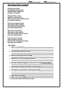 Poetry comprehension for 3 differing ability levels by Allison's Resources