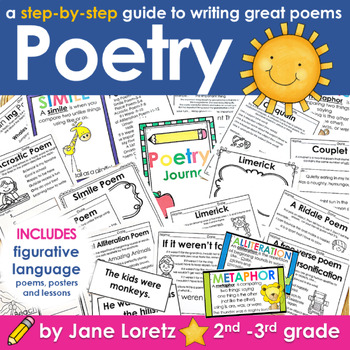 Preview of Poetry writing unit ( figurative language ) 2nd grade - 3rd grade