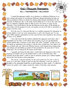 Preview of Poetry dramatic presentation - autumn, Thanksgiving, Halloween