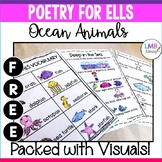 FREE ESL Newcomer Activities, Ocean Animals Poetry and Vocabulary