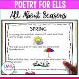 ESL Newcomer Activities: Seasons Poetry with Vocabulary an