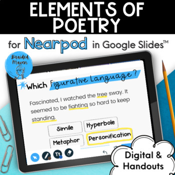 Preview of Poetry for Nearpod in Google Slides | Figurative Language Sound Patterns