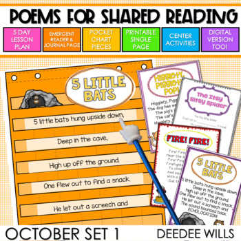Preview of Poetry for Shared Reading - Halloween and Fall Poems for October Set 1