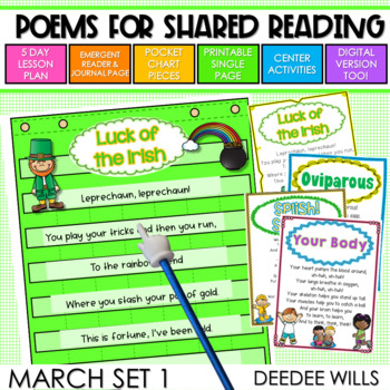 Preview of Poetry for Shared Reading - Spring and St Patricks Day Poems for March Set 1