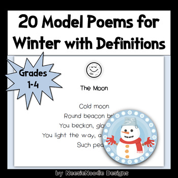 Preview of Poetry for Winter and Valentine's Day - 20 Model Poems to Print with Definitions