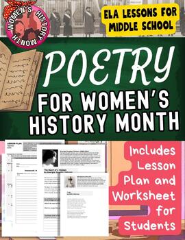 Preview of Poetry for Womens History Month Poems Women Writers Poets Middle School ELA