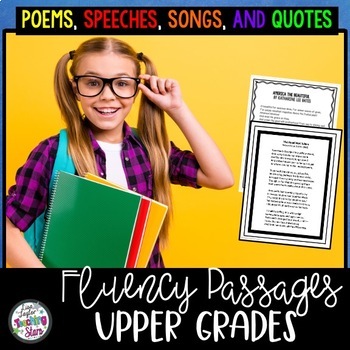 Preview of Reading Fluency Poems, Songs, & Quotes for Upper Grades