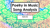 Poetry in Music - Song Analysis Writing Project (Rubric Included)