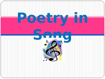 Preview of Poetry in Song Powerpoint