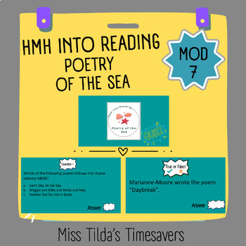 Preview of Poetry of the Sea Quiz - Grade 6 HMH into Reading