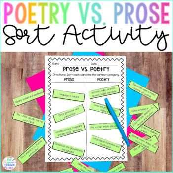 Preview of Poetry vs Prose Sort Activity