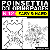 Poinsettia Coloring Page Packet Christmas Coloring Sheets 