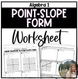 Point Slope Form Practice Worksheet for Algebra 1