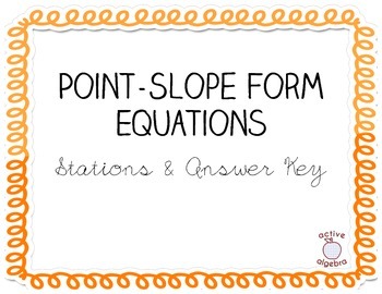 Preview of Point Slope Form Stations