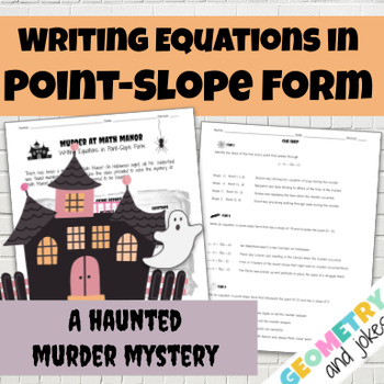 Preview of Point-Slope Form of Lines Halloween Murder Mystery Fall Activity