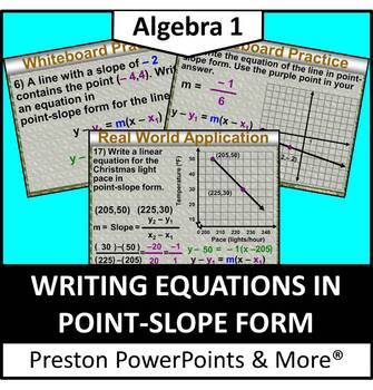 Preview of (Alg 1) Writing Equations in Point-Slope Form in a PowerPoint Presentation