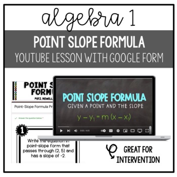 Preview of Point-Slope Formula (Given a Point and the Slope) YouTube Lesson with Google For