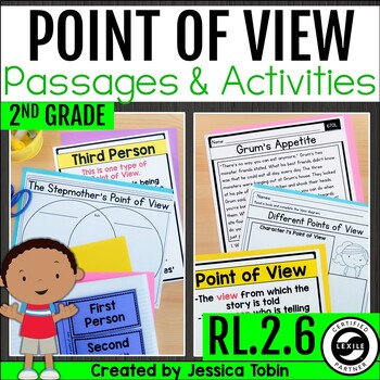 Preview of Point of View Worksheets and Reading Comprehension Passages & Questions RL.2.6