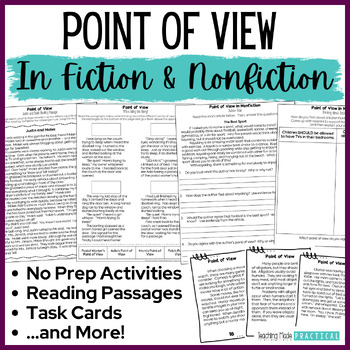 Preview of Point of View Activities Bundle, Author's Perspective, Reading Passages and More