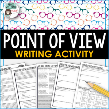 Preview of Point of View Activity - Writing Assignment and Reference Sheet