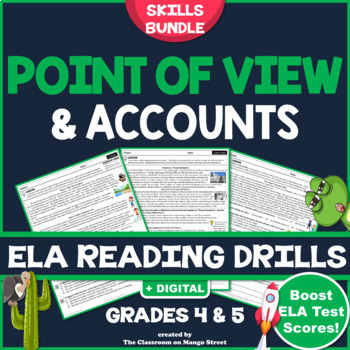 Preview of Point of View & Analyzing Accounts: ELA Reading Worksheets ♥ GRADE 4 & 5 BUNDLE