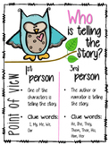 Point of View Anchor Chart 1st person Point of view and 3r