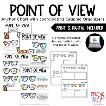 Preview of Point of View Anchor Chart with Graphic Organizer (PRINT & DIGITAL)