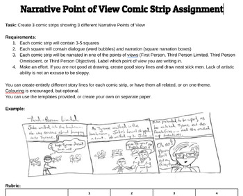 Preview of Point of View- Comic Assignment