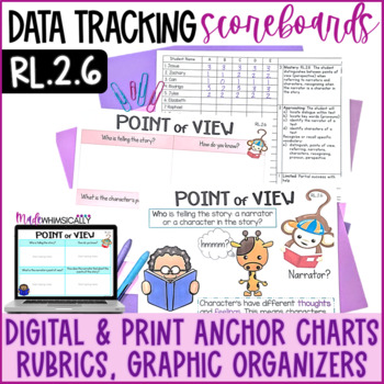 Preview of Point of View Digital Graphic Organizer and Standards Progress Monitoring RL.2.6