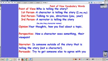 Preview of Point of View Flipchart/Whiteboard activity