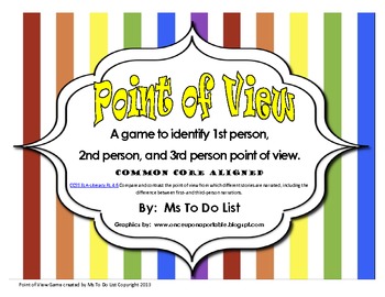 Preview of Point of View Game - 1st person, 2nd person, 3rd person